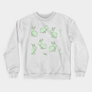 Mint Green Origami Rabbits Crewneck Sweatshirt